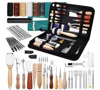 Kuppt Kit Outils Cuir, Kit de Couture D'outils pour le Travail du Cuir | Outils Cuir Comprenant des Outils de Poinçonnage, Outils de Sculpture pour Couper, Poinçonner, Coudre, Estamper