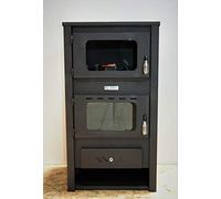 KUPRO Poêle à bois avec four 14 kW Argenté/noir