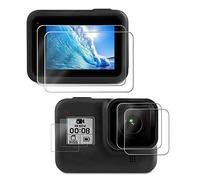 Kuptone Protecteur d'écran pour GoPro Hero 8 Black, Verre Trempé Ultra-Clair Protecteur d'écran Accessoire de Protection d'objectif pour GoPro Hero 8 Black