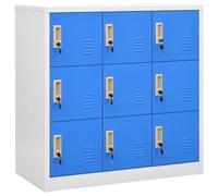 KUPTYERFG Armoire à casier en acier 9 compartiments 90 x 45 x 92,5 cm | Armoire à compartiments stable en métal avec fermetures pour un rangement sûr au bureau, à l'école ou au vestiaire.