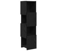 KUPTYERFG Armoire d'angle noire aspect chêne 25,5 x 25 x 102 cm | Étagère d'angle compacte à 4 niveaux pour chambre à coucher et couloir, crée un espace de rangement ordonné dans les niches