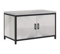 KUPTYERFG Hattem Armoire de cuisine d'extérieur en acier Argenté 90 x 50 x | Étagère d'appoint en acier à deux portes pour les fournitures dans la cuisine de jardin ou dans le domaine du barbecue avec