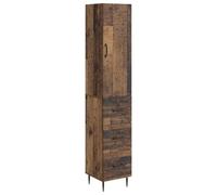 KUPTYERFG Lot de 2 armoires en bois vieilli - 33 x 34,5 x 90 cm | Ensemble d'armoire flexible composé d'une commode et d'une étagère murale pour le salon, la chambre ou le couloir avec un