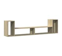 KUPTYERFG Lot de 2 meubles TV en chêne Sonoma 100 x 30 x 50 cm | Duo de meubles bas polyvalents avec 4 compartiments ouverts pour appareils multimédias, livres et décoration dans le salon ou