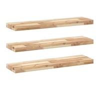 KUPTYERFG Lot de 3 étagères murales flottantes en bois d'acacia massif 80 x | Trois planches murales non traitées en véritable bois d'acacia pour des projets de bricolage personnalisés dans le salon ou