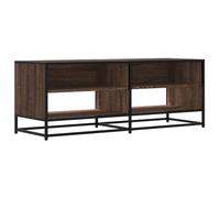 KUPTYERFG Meuble TV marron aspect chêne 120,5 x 40 x 46 cm | Meuble bas industriel avec structure en métal solide et beaucoup d'espace de rangement pour les médias et la décoration dans