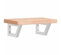 KUPTYERFG Plateau de lavabo 50 x 35 cm en bois de hêtre massif | Console murale peu encombrante pour salle de bain : placement libre du lavabo grâce au plateau en bois flexible sans
