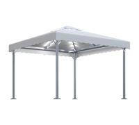 KUPTYERFG Tonnelle 3 x 3 m avec guirlande solaire blanc crème double toit | Le distributeur d'ombre pour le jardin et la terrasse offre suffisamment d'espace pour les fêtes de famille avec une surface