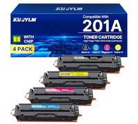 KUPYLM 201A CF400A Cartouches de Toner Compatible pour HP 201A 201X CF400X pour Toner Color LaserJet Pro MFP M277dw M252dw M277n M252n M277 CF401A CF402A CF403A (Noir Cyan Jaune Magenta, Pack de 4)