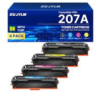 KUPYLM 207A 207X Cartouche de Toner Compatible pour HP 207A 207X pour HP Color Laserjet Pro MFP M283fdw M283fdn M282nw M255dw M255nw W2210A W2210X W2211X W2212X W2213X Noir Cyan Jaune Magenta Lot de 4