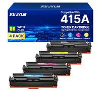 KUPYLM 415A Toner avec Puce Compatible pour HP 415A 415X pour Laserjet Pro MFP M479fdw MFP M479fdn M479 M454dw M454dn M454 W2030A W2031A W2032A W2033A (Noir Cyan Magenta Jaune, Pack de 4)