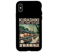 Kurashiki Canal Town Okayama Rétro Kanji Personnage Souvenir Coque pour iPhone X/XS