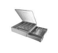 Kurberson Organiseur d'argenterie double couche avec couvercle, porte-ustensiles avec couvercle, organisateur de couverts et couverts, gris