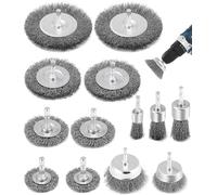 Kureny 13 Pièces Brosse Métallique pour Perceuse,6mm Tige Hexagonale Brosse Metal,pour Meuleuse, L'éLimination de La Rouille, Corrosion,Peinture