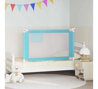 KUREOVDG Barrière de lit en polyester pour petite taille Bleu 120 x 25 cm | Polyester lavable, tube en métal, hauteur réglable, pour matelas de 3 à 25 cm