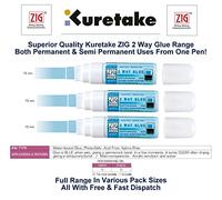 Kuretake 15 mm Pointe large 2 positions Stylo de colle mémoire Art Craft & Permanent Papier Photo Semi-permanente de mémoire système (Lot de 12)