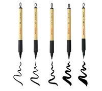 Kuretake Bimoji XT/5VAZJ Lot de 5 stylos à pinceau, extra fin, Midium, Broad, Midium/Bristles, Value Set de 5
