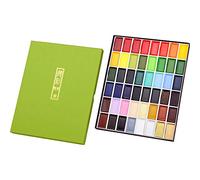 Kuretake Coffret d'aquarelles Gansai Tambi, 48 couleurs, fabriqué au Japon | 48 couleurs vives et opaques, grands godets, palette et nuancier inclus, qualité artiste.