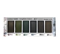 Kuretake Gansai Tambi GRAPHITE COLORS, aquarelle graphite 6 couleurs, Japon