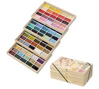 Kuretake GANSAI TAMBI Kit de peinture aquarelle 100 couleurs IV avec boîte en bois, fournitures d'art de qualité professionnelle pour artistes, non toxiques, fabriquées au Japon