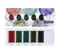 Kuretake Gansai Tambi Lot de 5 couleurs granuleuses Ⅱ, idéal pour la calligraphie, les illustrations, le lettrage au pinceau, le fineart et plus encore, fabriqué au Japon, MC20GN2/5V