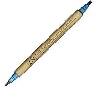 Kuretake KUMS-8400-125 Zig Memory System Marqueur double calligraphie métallique 125 Bleu