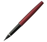 Kuretake MANNEN MOUHITSU Fude Brush Pen (No.13) with Spare Cartridge, Black ink, Flexible Tip for kanji, lettering, calligraphy, Art Drawing, Made in japan (Red)