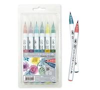Kuretake ZIG CLEAN COLOR Lot de 6 pinceaux souples fabriqués au Japon (couleurs fumées)