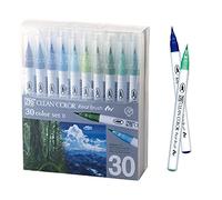 Kuretake ZIG Clean Color RB-6000AT/30VB Lot de 30 pinceaux de couleur réelle avec pointes de pinceau flexibles pour peinture, dessin, calligraphie, fabriqués au Japon