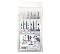 Kuretake ZIG Clean Color Real Brush Markers 6/Pkg-Cool Gray