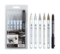 Kuretake ZIG Inktober Lot de 6 pinceaux Zig Clean Color Real Brush et Mangaka, IKTB-24/6V