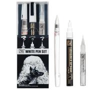 Kuretake ZIG INKTOBER SPÉCIAL - Lot de 3 stylos ZIG blancs, IKTB-24/3V