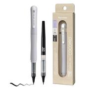 Kuretake ZIG Letter Pen COCOIRO Body with Black Ink Refill - Flexible Extra Fine Brush Tip - Refillable Brush Pen for Calligraphy, Hand Lettering, Illustration - Made in Japan (FOG GRAY, Black)