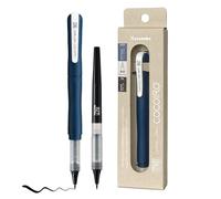 Kuretake ZIG Letter Pen COCOIRO Body with Black Ink Refill - Flexible Extra Fine Brush Tip - Refillable Brush Pen for Calligraphy, Hand Lettering, Illustration - Made in Japan (DEEP BLUE, Black)