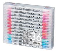 Kuretake Zig Lot de 36 marqueurs à double pointe Clean Color F, lot de 36 couleurs (TCS-6000T/36V)