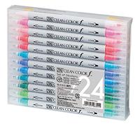 Kuretake Zig Marqueur à double pointe de F, 24 couleurs de couleur propre (Tcs-6000t/24 V)