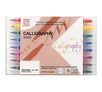 Kuretake Zig Memory System Lot de 8 calligraphie double pointe 2 mm et 5 mm