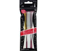 Kuretake ZIG WINK OF STELLA BROSSE, or, argent, lot de 3 couleurs transparentes, encre graineuse, pointe pinceau flexible, qualité d'archivage, pas de désordre, sans danger, sans acide, résistant à la