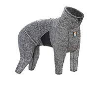 Kurgo Body pour chien | Body pour chien | Combinaison de récupération | Pyjama pour animal domestique | Réduit l'anxiété | Contient la perte de poils | Ouverture de laisse | Réfléchissant | Couche de base Stowe | Noir chiné (petit)