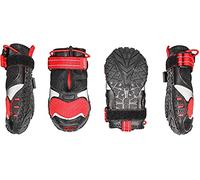 Kurgo Chaussures Blaze Cross pour Chien, Protection des pattes, Étanches, Pour Toutes les saisons, Réfléchissantes, rouge et noir, Taille XXS