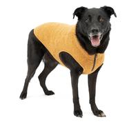 Kurgo Core Pull pour Chien pour Toute l’année, Gilet Polaire pour Chien, Veste tricotée pour Animaux, Doublure Polaire, léger, Ouverture zippée pour Harnais, col réglable, Orange chiné M