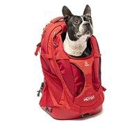 Kurgo G-Train Sac à Dos de Transport pour Petits Chiens et Chats, Sac de Voyage et Randonnée avec Fond étanche, Rouge