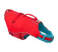 Kurgo Gilet de Sauvetage Surf n’ Turf pour Chien, Veste de sécurité Gonflable pour activités Nautiques pour Chiens, Réfléchissant, Réglable, Rouge, Taille M