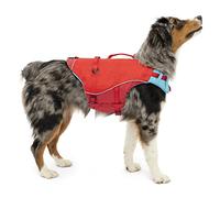Kurgo Gilet de Sauvetage Surf n’ Turf pour Chien, Veste de sécurité Gonflable pour activités Nautiques pour Chiens, Réfléchissant, Réglable, Rouge, Taille XS