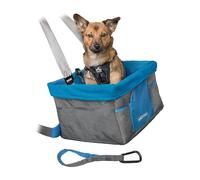 Kurgo Heather Siège réhausseur de Voiture pour Petits Chiens, Ceinture de sécurité Incluse, Contre Le Mal des transports, Bleu/Gris