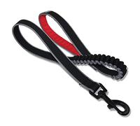 Kurgo Laisse élastique Springback pour Chiens, Poignée Rembourrée, pour Les Randonnées ou Le Jogging, Rouge et Noir, 122 cm