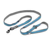 Kurgo Laisse Mains Libres Quantum 6 en 1 pour Chien, Ceinture/Laisse de Course, Marche ou randonnée, Réglable, Réfléchissante, Bleu/Noir