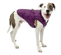 Kurgo Manteau Loft pour Chien, Compatible avec Un Harnais, Veste idéale pour l’Hiver, Résistant à l'eau, Réfléchissant, Léger, Violet/Gris, Taille XL