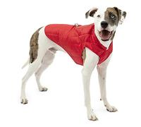 Kurgo Manteau Loft pour Chien, Compatible avec Un Harnais, Veste idéale pour l’Hiver, Résistant à l'eau, Réfléchissant, Léger, Rouge/Gris, Taille XS