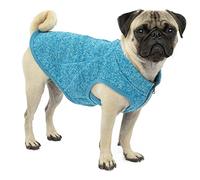 Kurgo Pullover pour Chien Core Sweater, Compatible avec Harnais pour Chien, Polaire légère, avec Fermeture éclair à Double Sens, Taille XS, Bleu
